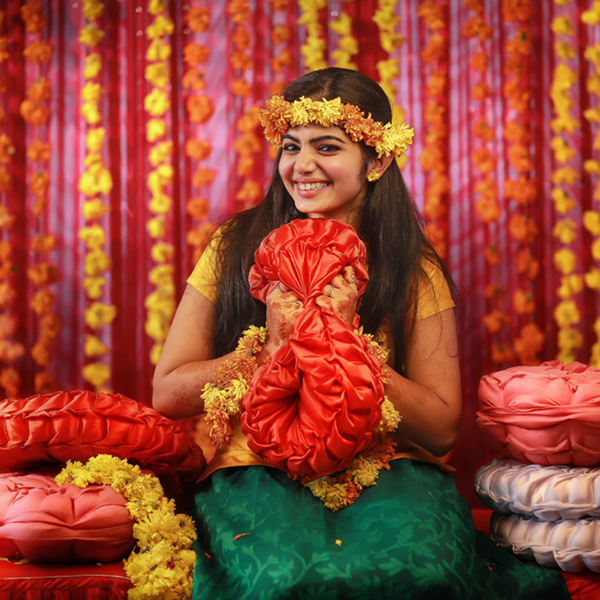 YELLOWED AND READY FOR THE WEDDING JOURNEY  NAMITHA  AND  ANAND